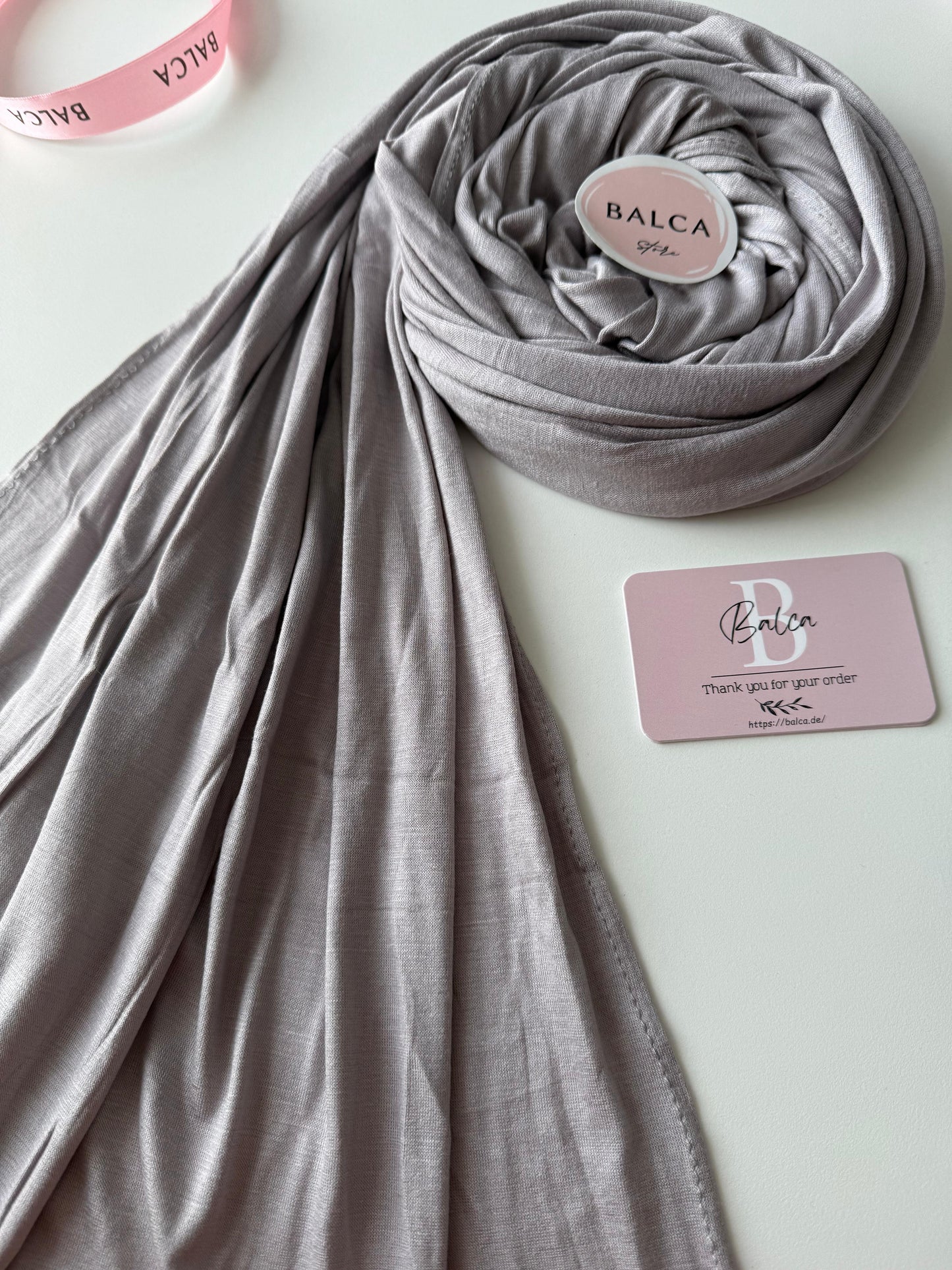 Luxus Bambu Jersey Hijab Hell Grau