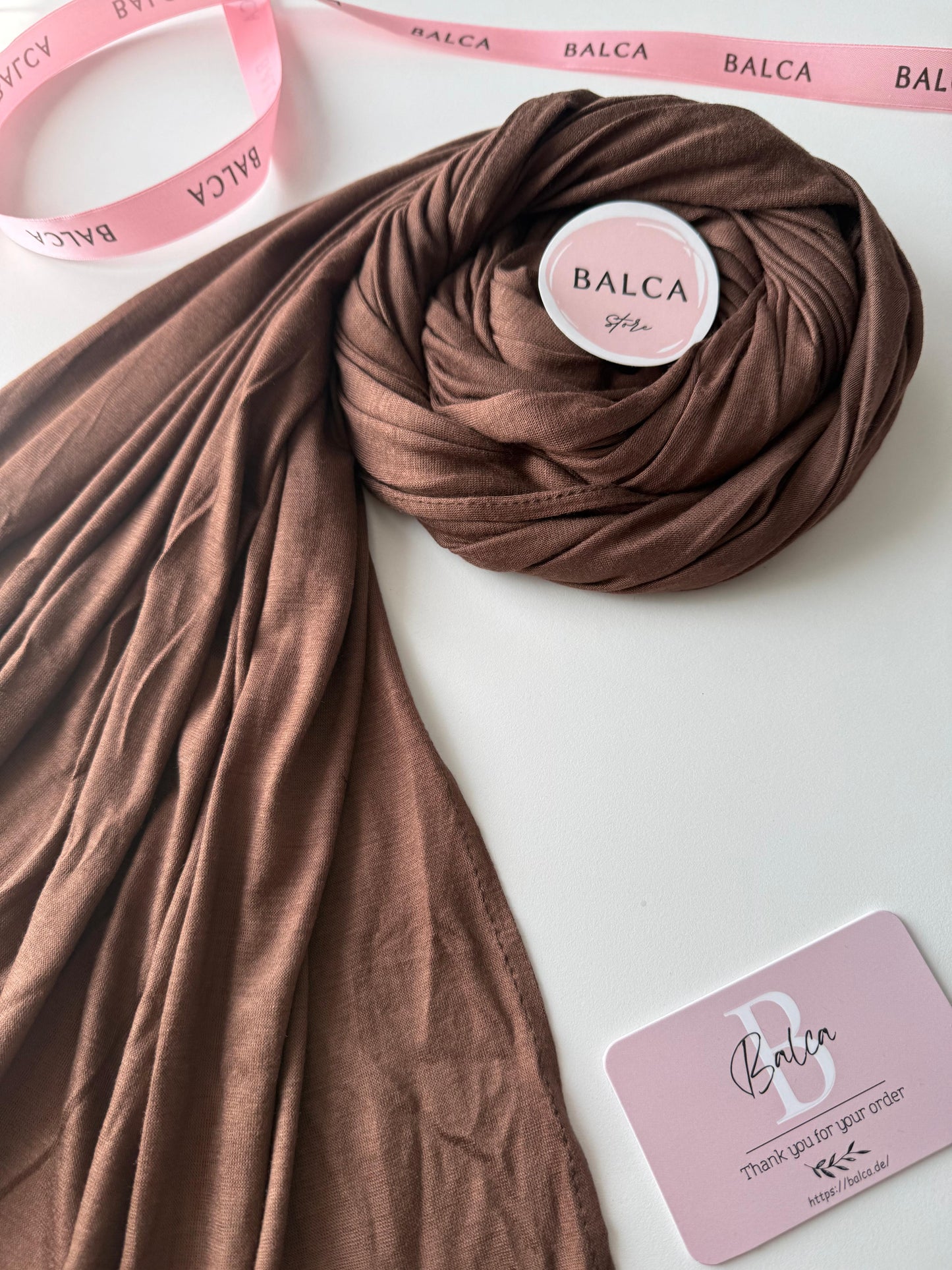 Luxus Bambu Jersey Hijab Dunkel Braun