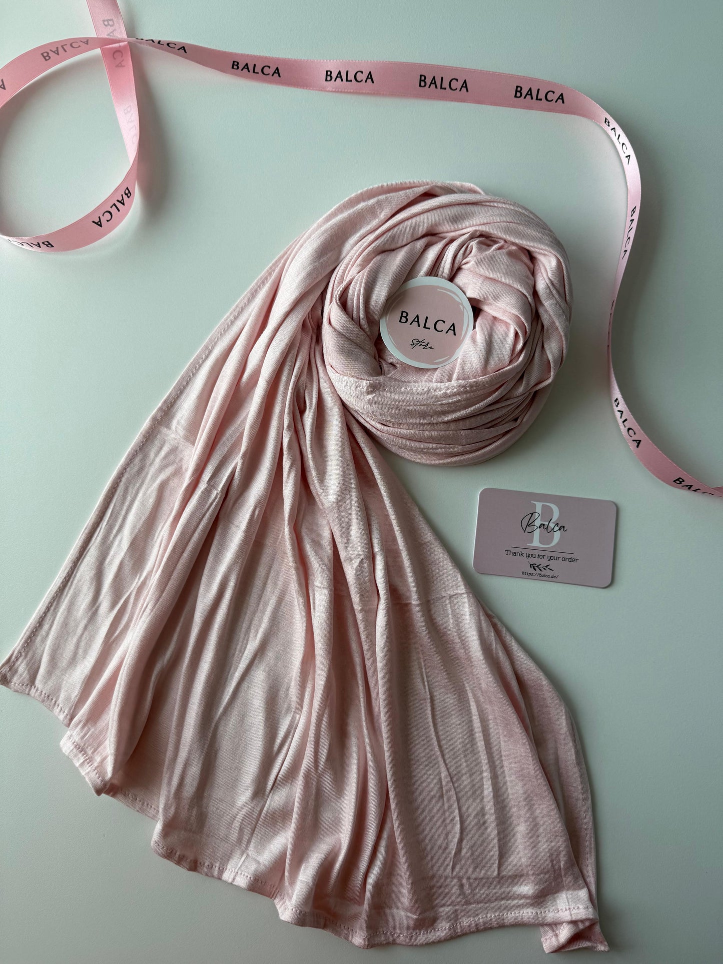 Luxus Bambu Jersey Hijab Hell Rosa